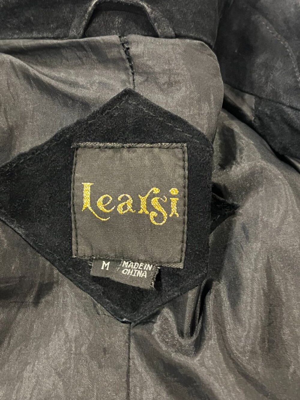 Learsi Vintage Western Fringe Suede Leather Jacket, Black, M - Picture 3 of 12